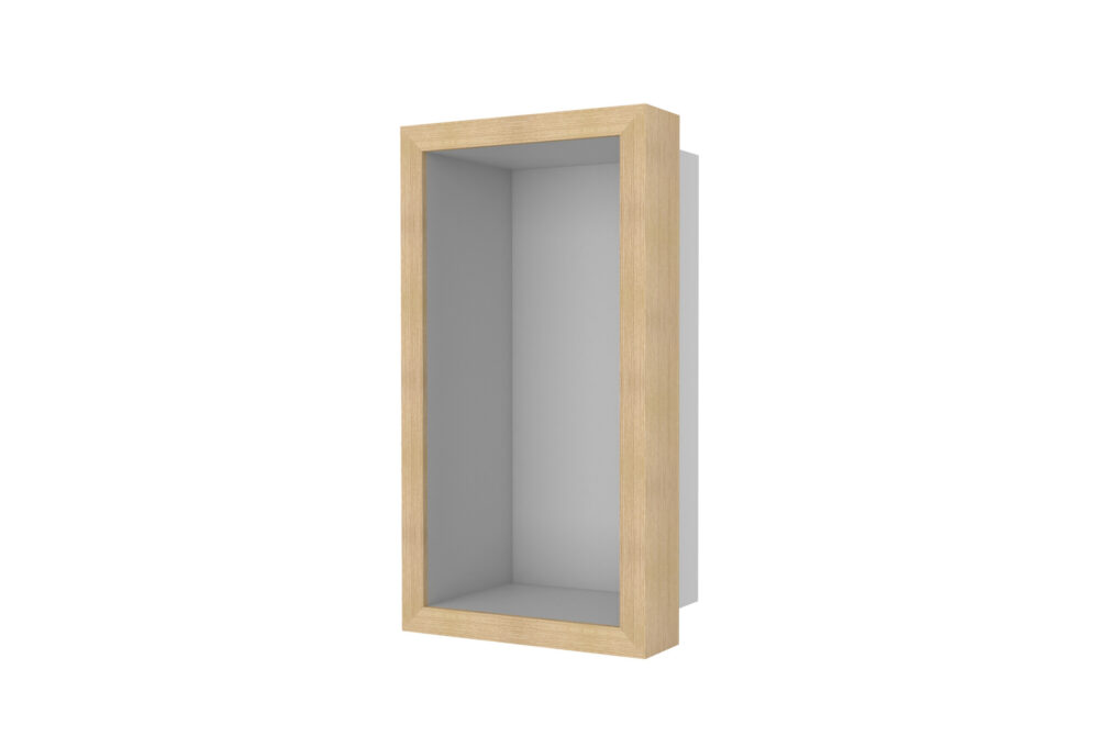 Container W-BOX (Edelstahl gebürstet | Oak – Natürlich Rahmen)